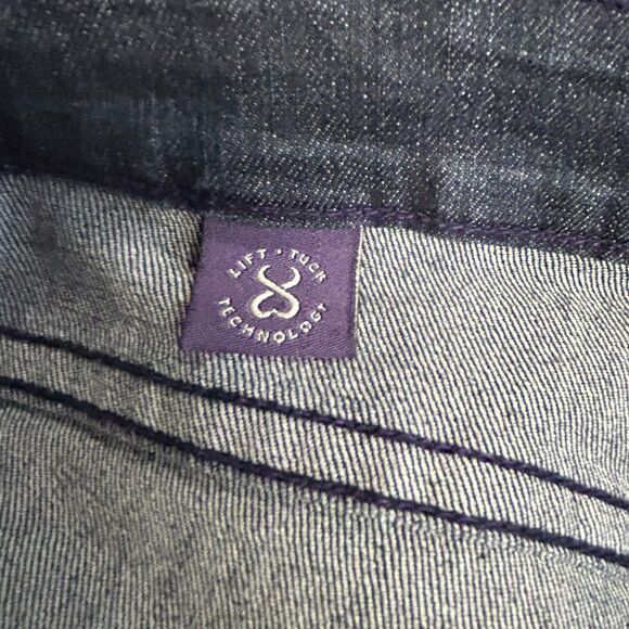 NYDJ Lift Tuck Blue Dark Wash High Rise Ankle Length Slim Leg Jeans Size 16 - Picture 9 of 16